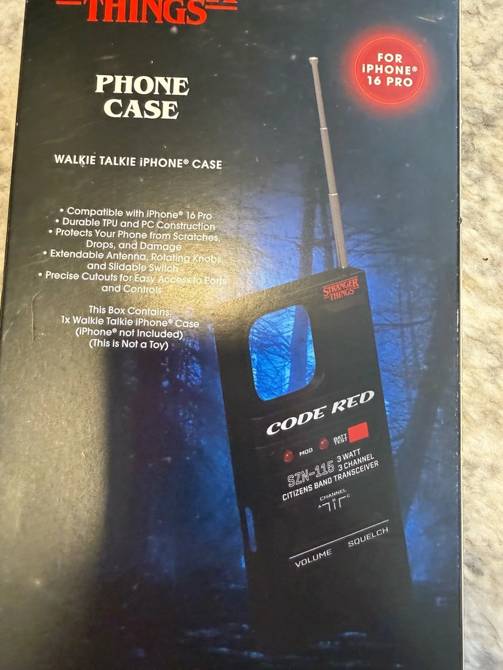 Stranger Things Code Red Walkie Talkie iPhone 16 Pro Case w/ Box Netflix
